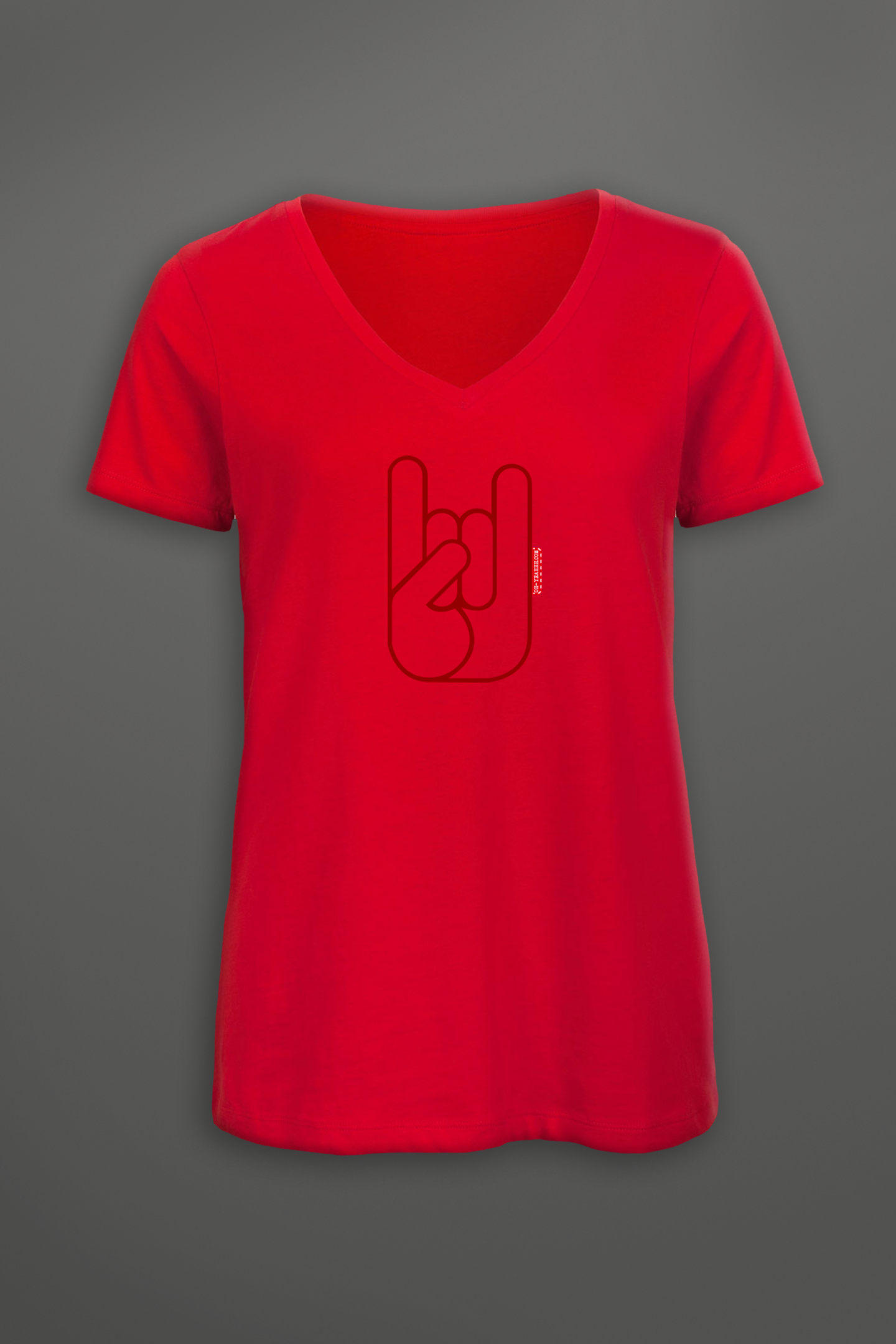 T-shirt Femme  OH YEAHHH Metal Horns Cherry