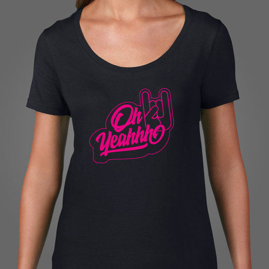 T-Shirt Femme OH YEAHHH - Col Large - Dispo en 3 coloris