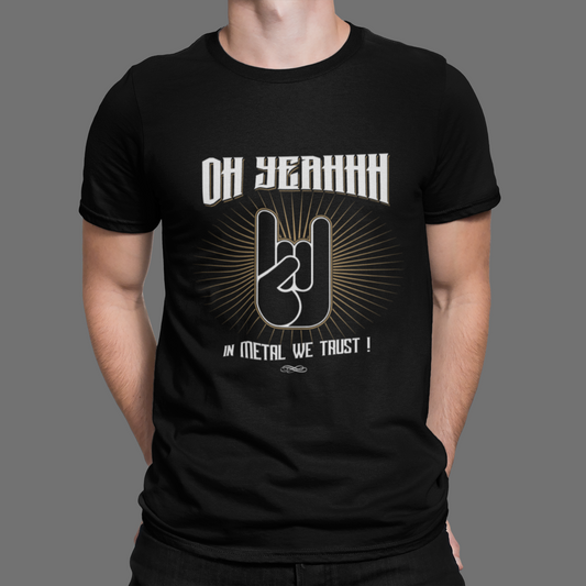 T-shirt Oh Yeahhh, Impact, Metal horns, metal sign, oh yeah, rock, metal