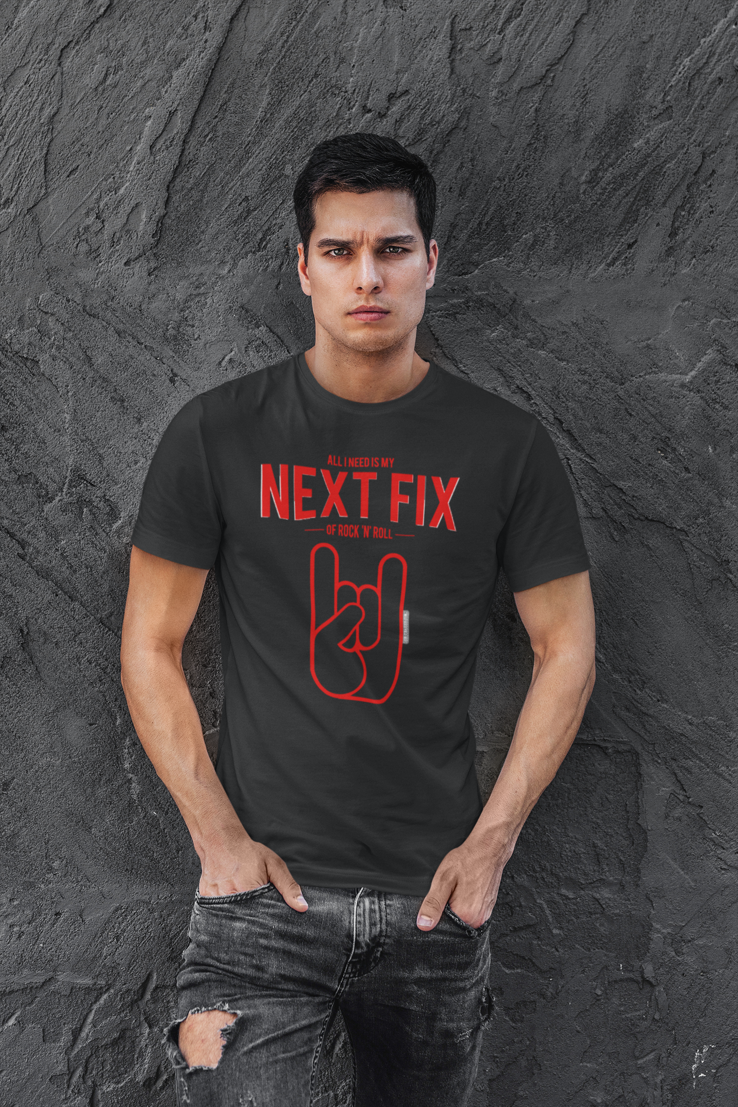 T shirt rock metal horns oh yeahhh netflix black